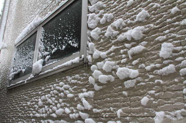 外壁と雪