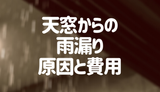 天窓から雨漏りが！DIYで修理はできる？原因から費用まで徹底解説